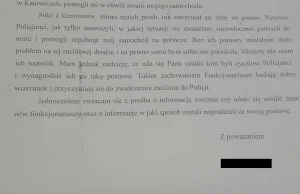 Podziękowała policjantom za pomoc w popchaniu auta