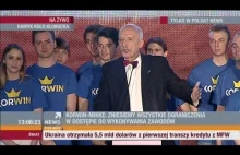 Janusz Korwin-Mikke na Konwencji wyborczej w Kłobucku (14.03.2015 Polsat News)