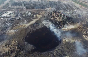 Krater w Tianjin, po ostatnich wybuchach