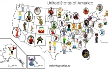 Najpopularniejsze animowane postacie z poszczególnych stanów USA