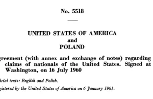 Umowa indemnizacyjna z 1960 r. pomiędzy USA I PRL