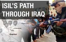 Mapa przedstawiająca kolejne sukcesy ISIL w Iraku [ang.]