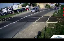 Niebezpieczne zachowanie kierowcy na przejeździe w Koszalinie