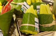 Azjatyckie supermarkety wracają do używania liści do pakowania zamiast plastiku