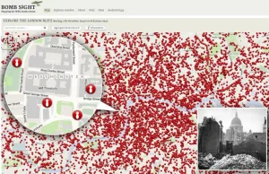Interaktywna mapa na której można zobaczyć każdą bombę zrzuconą na Londyn