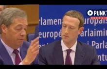 Nigel Farage wyjaśnia Marca Zuckerberga w Parlamencie Europejskim!