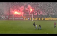 reakcja stadionu Legii na koniec meczu w Białymstoku, brutalna ochrona,...