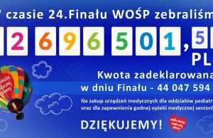 Podczas 24. Finału WOŚP zebraliśmy 72 696 501,53 PLN!
