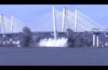 Tappan Zee Bridge plunges into the Hudson after the explosion
