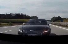 Zajechanie drogi Audi przy ogromnej prędkości