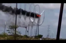 Znaki dymne nad elektrownią wiatrową