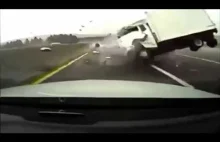 Brutalny wypadek ciężarówki