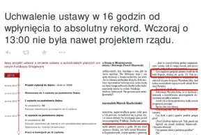 Uchwalili ustawę w rekordowym tempie 16 godzin!