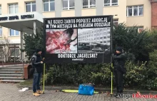 Oleśnica - antyaborcyjny protest pod szpitalem