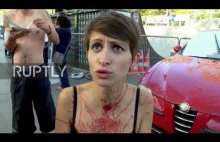 Francja: wysmarowani krwią weganie wypalają sobie rozgrzanym żelazem numery