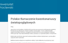 Polskie tłumaczenie kwestionariuszy światopoglądowych