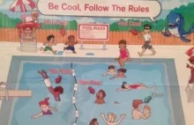'Be cool, follow the rules' Czerwony krzyż usuwa rasistowski plakat.