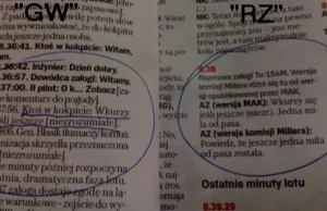 Dwie wersje zapisu rozmów załogi Tu-154 z kontrolerami