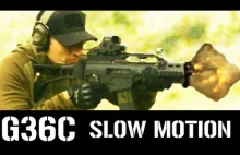 Krotki filmik Super Slow Motion - strzelanie z karabinu G36C