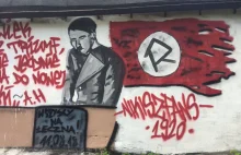 Nazistowski mural z Adoflem Hitlerem w Katowicach. Namalowali go kibole...