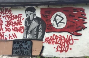 Nazistowski mural z Adoflem Hitlerem w Katowicach. Namalowali go kibole...
