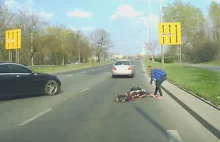 We Wrocławiu jeleń zrzucił motocyklistę na ziemię