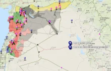 Interaktywna mapa przedstawiająca aktualną sytuację w Syrii.