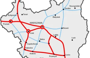 Planowana sieć autostrad w okresie międzywojennym