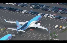Wadliwe Boeingi 737 MAX na parkingu dla pracowników przed fabryką