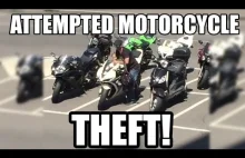 Bezczelna próba kradzieży motocykla w środku dnia z parkingu przed biurowcem.