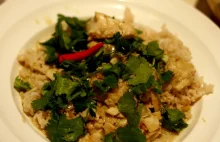ryba po tajsku w zielonym curry z mleczkiem kokosowym i ryżem jaśminowym