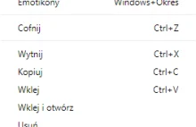 Skrót w Chrome Windows+Okres