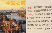 Rasistowskie publikacje Chińczyków, na temat mieszkańców Wielkiej Brytanii