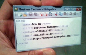 Wizytówka twórcy Notepad++