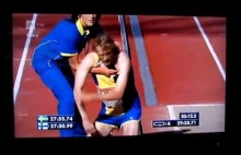 Szwedzki sportowiec, całkowicie wyczerpany próbuje osiągnąć cel
