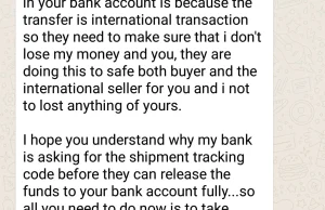 Angielski scammer na OLX.