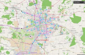 Sieć łódzkich linii tramwajowych - mapa własnego autorstwa