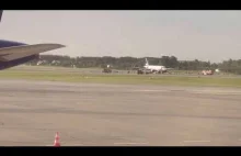 Ewakuacja Airbusa 319 na pasie startowym w Gdańsku 20.06.2017