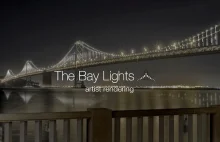 "The Bay Lights" na moście Bay Bridge w San Francisco...