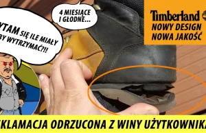 Buty Timberland po 4ch miesiącach użytkowania. Reklamacja olana podwójnie.