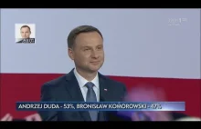 Wejście i przemówienie prezydenta elekta Andrzeja Dudy.