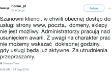 » [AKTUALIZACJA] Potężna awaria DNS w Home.pl — powodem atak DDoS