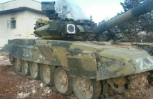 Fotografia t-90, w którego w Syrii trafiła rakieta TOW-2