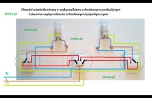 Instalacja elektryczna- schodowy podwójny i dwa łączniki schodowe pojedyncze.