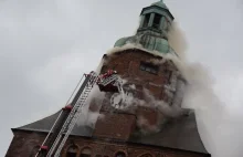 Pożar katedry w Gorzowie! Z wieży bucha dym [ZDJĘCIA, FILMY