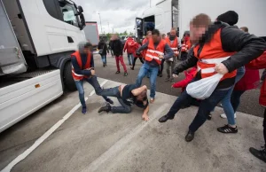 Kierowca ciężarówki pobity przez belgijskich związkowców