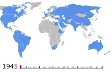 ONZ historia przyłączania się kolejnych krajów [GIF]