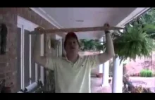 Guy tries to smash wood-board on his head by "believing in himself"