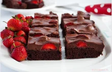 Brownie truskawka w czekoladzie - I Love Bake