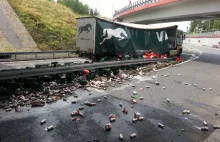 24 tony piwa na drodze! Tragedia na autostradzie A4 w Katowicach. [ZDJĘCiA]